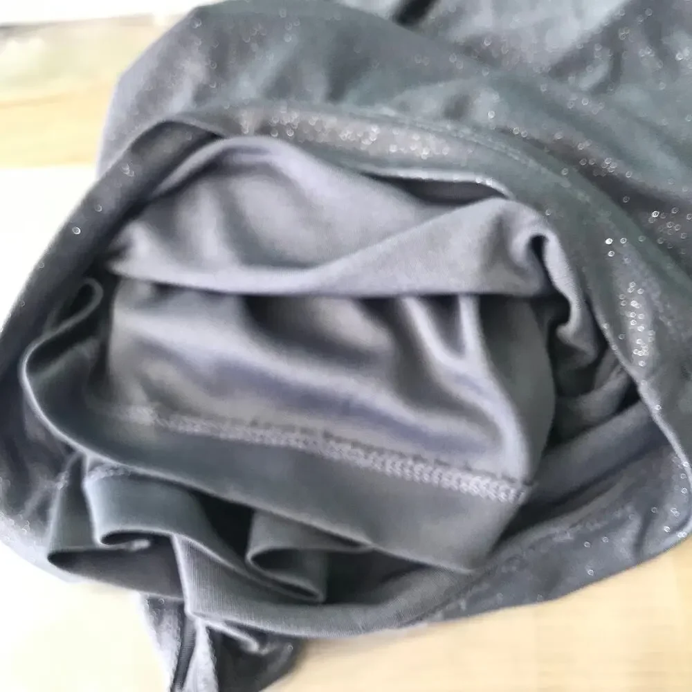 Cachet Dress Women 8 Gray Mini Drape Cape Back Glitter Rhinestone Cocktail Party - Picture 9 of 11